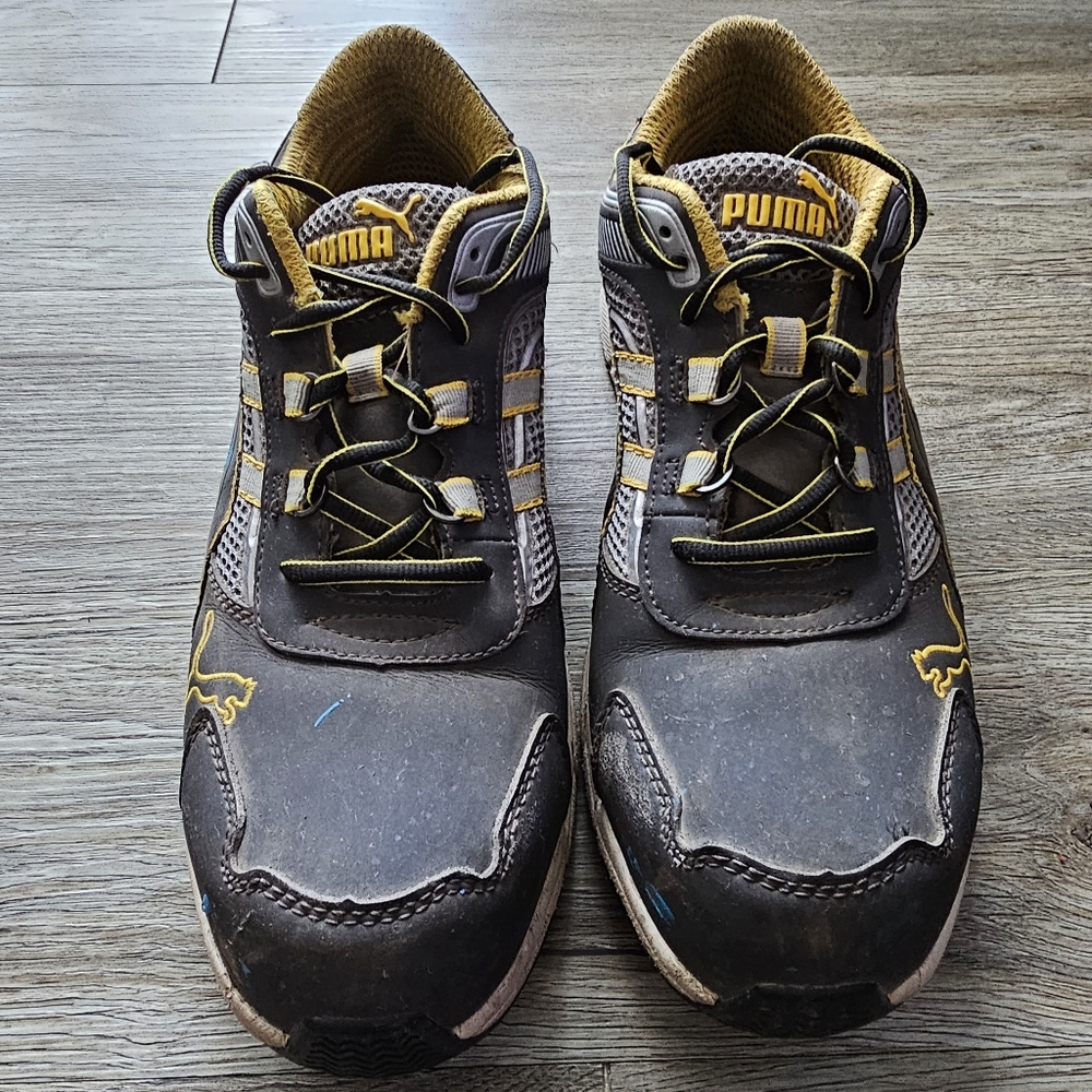 COPY - Puma Steel Toe Safety Shoes Gray Leather Sneakers Mens Size 12 - Picture 2 of 7